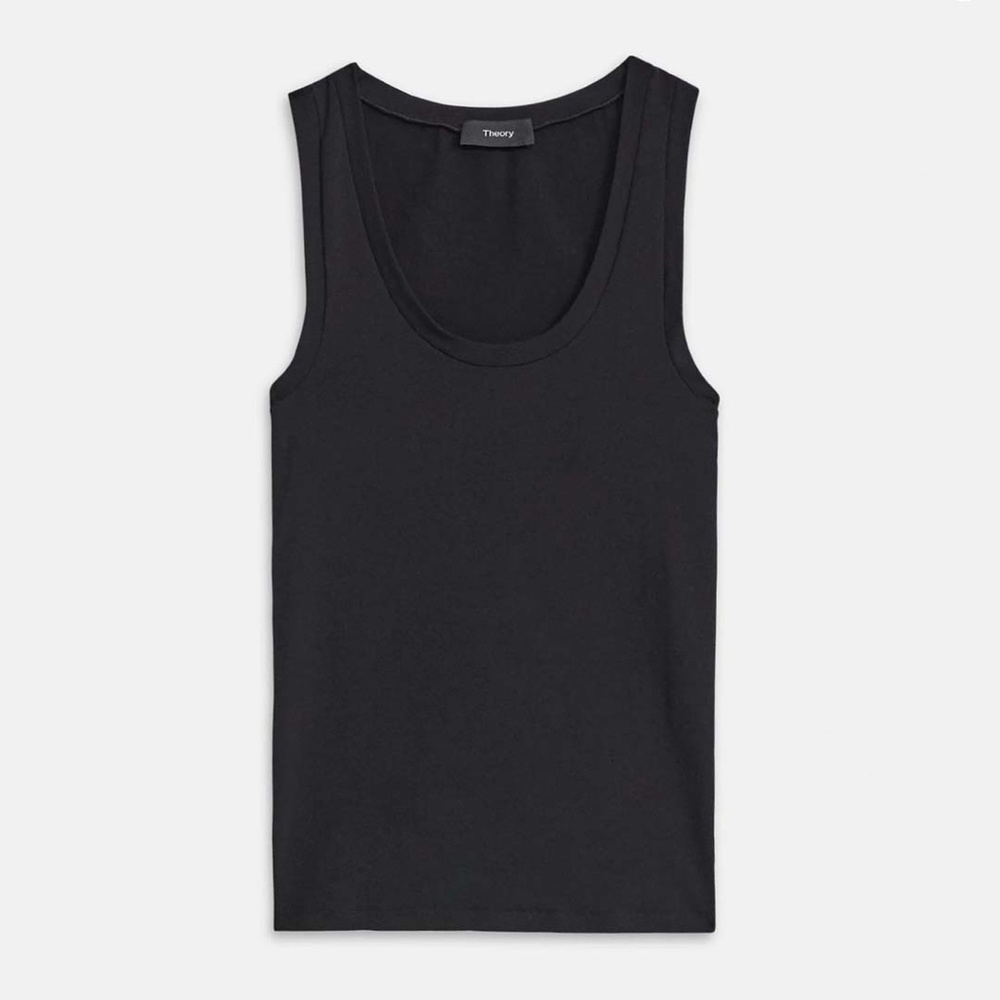 Black Theory Tank Top in Stretch Jersey One Size